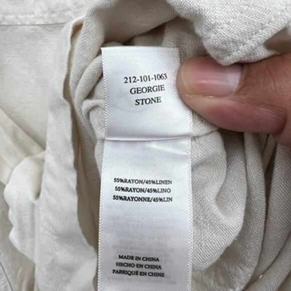 Rails Georgie Romper in Stone Cream Linen Blend Women's L Classic Contemporary - Picture 8 of 9